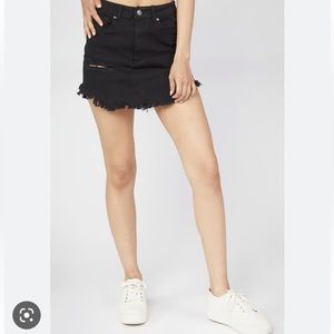 Forever 21, Raw Hem Distressed Denim Skirt, Size M